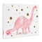 Stupell Industries Pink Dinosaur with Gold Stars Canvas Wall Art